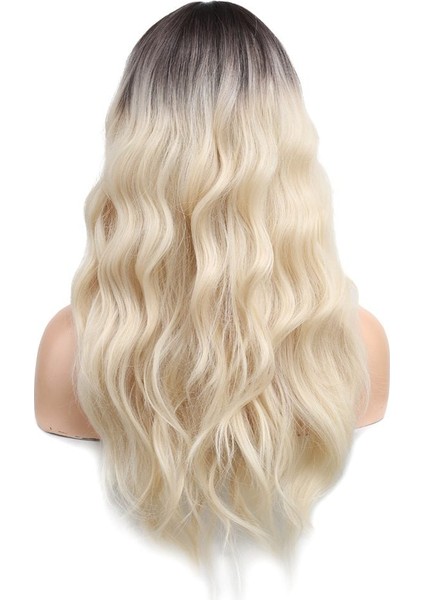 Dalgalı Perçemli Fiber Sentetik Orta Boy Peruk / Kahve / Beyaz Platin Röfleli indirimleri