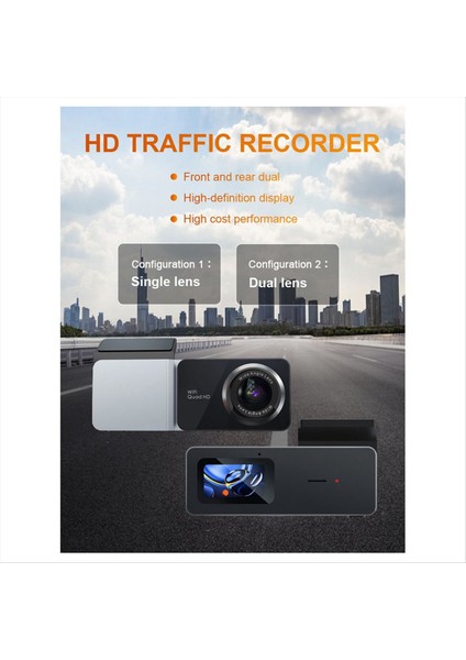 2k Dash Kamera Ön ve Arka Çift Kamera Araç Dvr Gece Görüşlü Dash Kamera Kaydedici 24 Saat Park Monitörü Dahili Wifi(B) (Yurt Dışından) modelleri