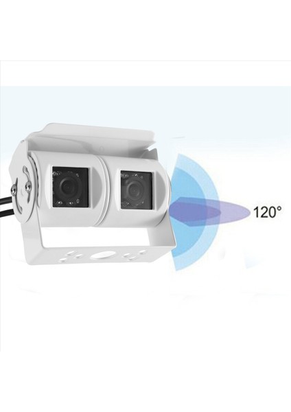 Rca Araba Çift Lensli Beyaz Geri Görüş Kamerası Karavan Geri Görüş Kamerası Çift Ayarlanabilir Açılı Lensli Arka Görüş Ccd Kamera Kamyon Otobüs Için (Yurt Dışından)