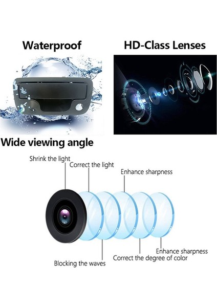 Vw Amarok Pickup 10-20 Solid State Için Araç Bagaj Kapağı Kolu Gece Görüşlü Su Geçirmez Park Geri Vites Kamerası (Yurt Dışından)