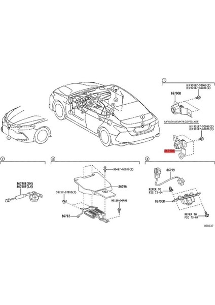 86790-06210 Toyota Camry 2.5l 3.5l 2020-2022 Park Yardım Kamerası Için Ön Görüş Kamerası Izgaraya Monteli Park Kamerası (Yurt Dışından) fiyatları