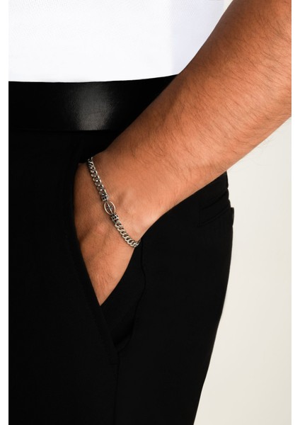 Kuzey Yıldızı Ikonlu Cilalı 21 cm Gümüş Erkek Zincir Bileklik fırsatları