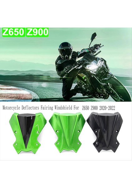 Motosiklet Ön Cam Ekran Viser Visor Rüzgar Deflector Kawasaki Için Fairing Z650 Z900 2020-2022 Siyah (Yurt Dışından) fırsatları