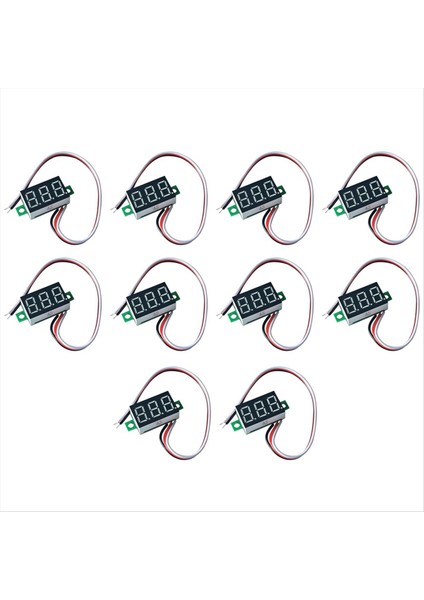 Dc Dijital Voltmetre Kafaları 0.36 Inç LED Dijital Voltmetre Dc 0-30.0 V Motosiklet Voltmetre Üç Telli (Yurt Dışından)