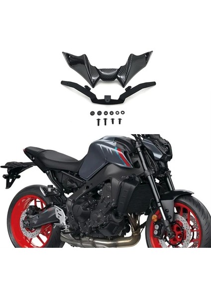 Motosiklet Ön Kaporta Aerodinamik Winglet Alt Kapak Siyah Sabit Rüzgar Kanat Yamaha Mt-09 V3 2021 2022+ (Yurt Dışından)