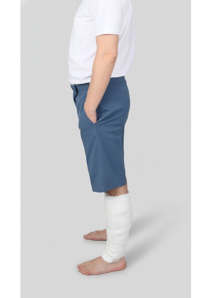 Adaptif Cırt Cırtlı Denim Mavi Yatan Hasta Tedavi ve Bakım Şortu fırsatları