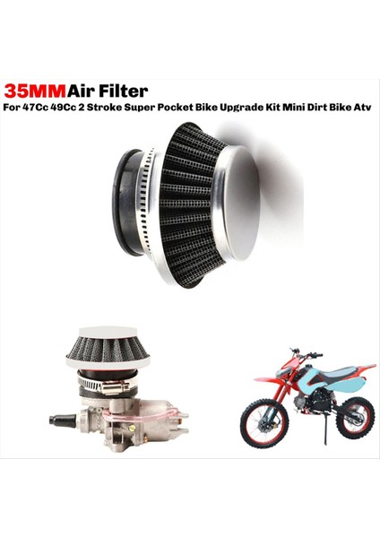 Motosiklet Evrensel 35MM Hava Filtresi 47 / 49CC Çocuk Motosikleti Mini Kir Bisiklet Karbüratör Arayüzü Hava Filtresi Gümüş (Yurt Dışından) indirimleri