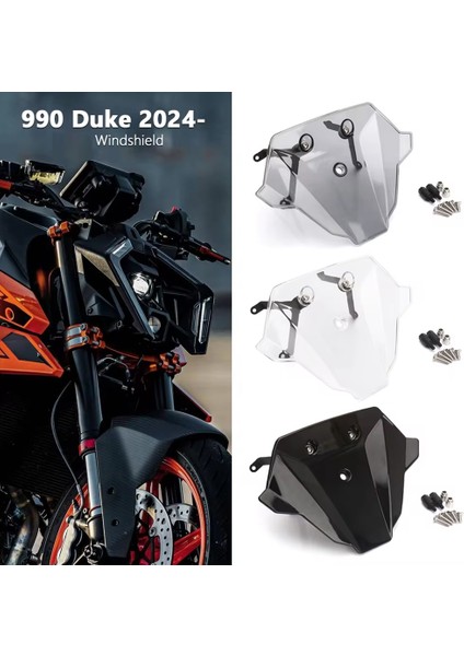Motosiklet Aksesuarları Spor Cam Rüzgar Ekran Siperliği Viser Kiti 990 Duke 990 Duke 990 Duke 2024-ŞEFFAF (Yurt Dışından) modelleri
