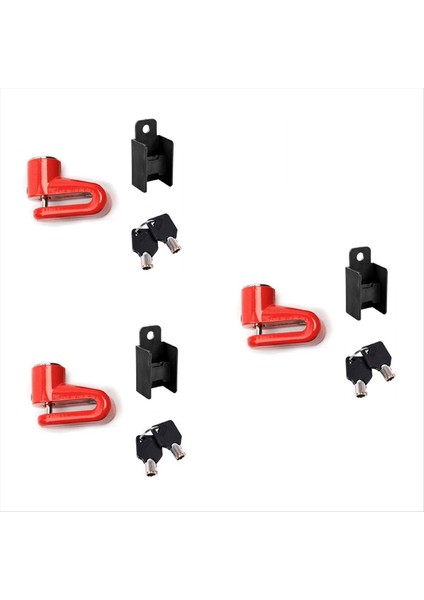 3 Takım Bisiklet Fren Diski Kilidi Motosiklet Elektrikli Araba Disk Fren Tuş Kilidi Sürüş Donanımları Aksesuarları Bisiklet Kilidi Kırmızı (Yurt Dışından) indirimleri