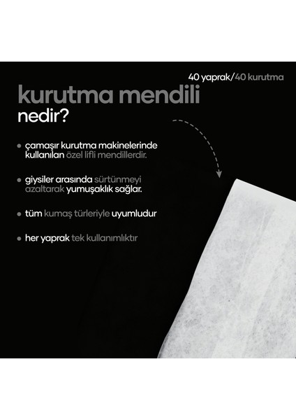 Kurutma Mendili 40 Yaprak/Adet - Çamaşırlarda Ekstra Yumuşaklık, Ütüye Son fiyatları