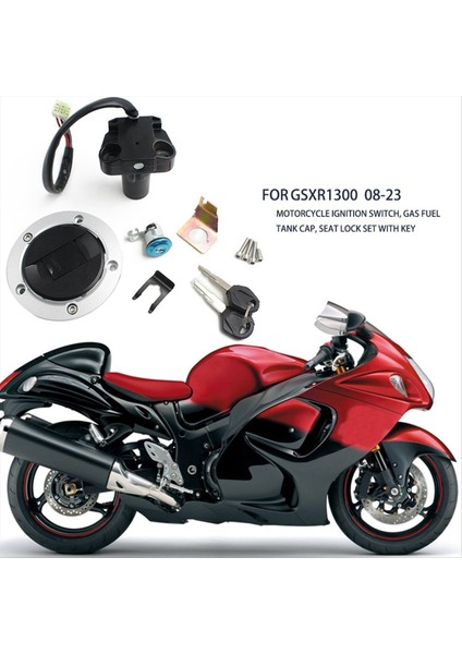 Motosiklet Kontak Anahtarı Kilidi Koltuk Kilidi Gaz Yakıt Deposu Kapağı Anahtarlı Kilit Seti Suzuki GSXR1300 2008-2023 (Yurt Dışından) fırsatları