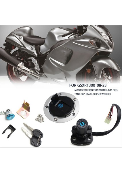 Motosiklet Kontak Anahtarı Kilidi Koltuk Kilidi Gaz Yakıt Deposu Kapağı Anahtarlı Kilit Seti Suzuki GSXR1300 2008-2023 (Yurt Dışından) indirimleri