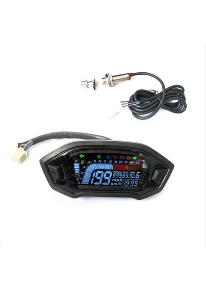 Evrensel Motosiklet Modifikasyon Parçaları LCD Yüksek Çözünürlüklü Gösterge Paneli, Kilometre Sayacı, Hız Göstergesi, Takometre (Yurt Dışından) fiyatları