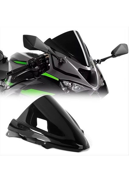 Motosiklet Cam Cam Rüzgar Deflektörü Sineklik Kawasaki Ninja ZX6R Zx-6r 2024 2025 Siyah (Yurt Dışından) modelleri