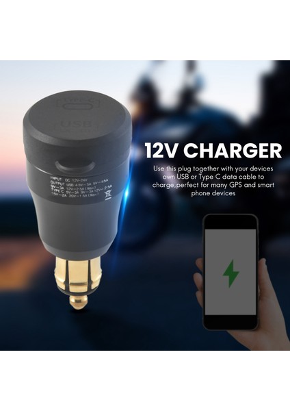 Motosiklet Su Geçirmez Hızlı Şarj Cihazı USB Tip-C Portu ile 12V / 24V Qc3.0 Güç Adaptörü Hella Dın Priz Bmw Ducati Triumph Için Siyah (Yurt Dışından) fırsatları