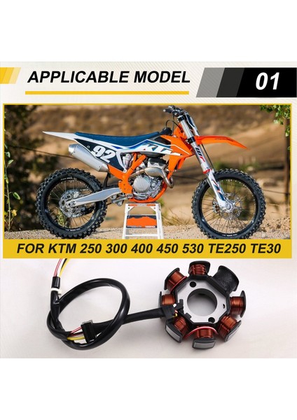 77039104000 Motosiklet Jeneratör Stator Bobini Ktm Exc 250 400 450 525 Exc - F Xc-F Motosiklet Aksesuarları (Yurt Dışından) fırsatları