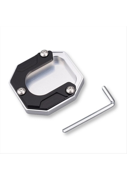 Motosiklet Kickstand Ayak Yan Ayak Uzatma Pad Destek Plakası Voge SR250GT SR250GT Siyah ve Gümüş (Yurt Dışından)