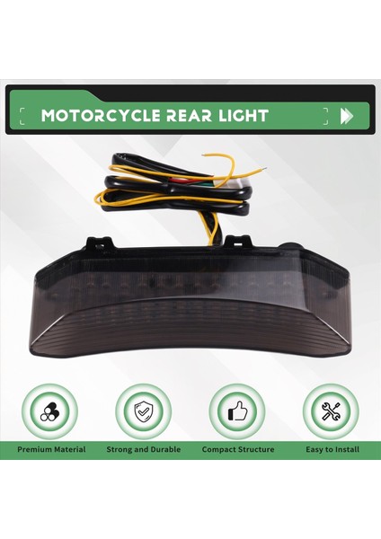 Motosiklet Arka Işık Arka Kuyruk Işık Fren Dönüş Sinyalleri Entegre LED Işık Yamaha Yzf R1 2002 2003 Dumanlı Siyah (Yurt Dışından) fırsatları