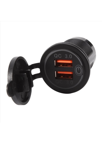12V 36W Hızlı Şarj 3.0 Çift USB Araba Şarjı USB Hızlı Şarj Için Anahtarı ile Tekne Motosiklet Kamyon Sedan Kırmızı (Yurt Dışından) fiyatları