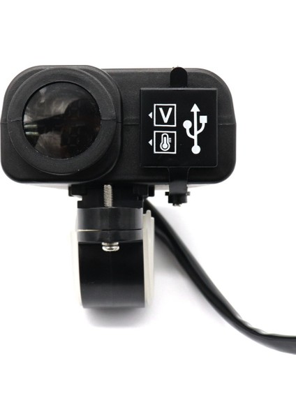 Motosiklet Şarj Qc3. 0 Dijital Ekran Çift USB Telefon Hızlı Şarj Voltmetre Termometre Telefon Şarj Soketi (Yurt Dışından) fiyatları