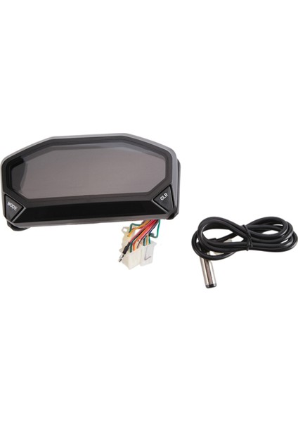 YG150-23 Motosiklet Hız Göstergesi Evrensel Ayarlanabilir LED LCD Dijital Kilometre Sayacı Takometre 1,2,4 Silindirli (Yurt Dışından)