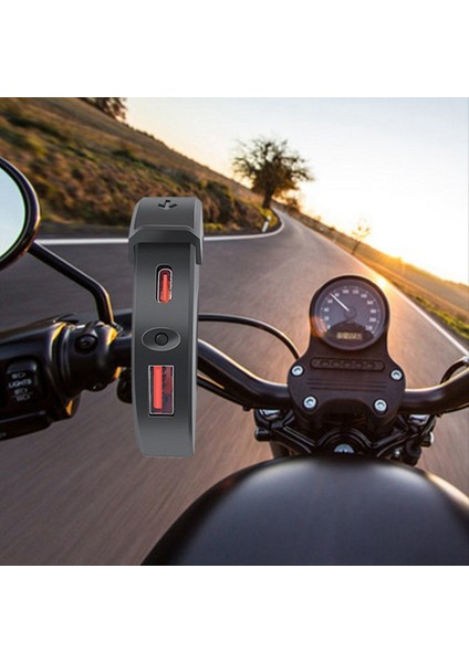 Pd Qc3. 0 Motosiklet USB Hızlı Şarj Moto Gidon Su Geçirmez Tip-C Portu Soketli Konnektör Anahtarı ile 12-24V (Yurt Dışından) modelleri