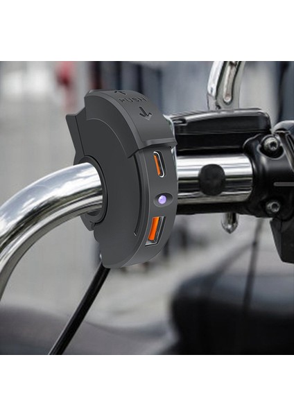 Pd Qc3. 0 Motosiklet USB Hızlı Şarj Moto Gidon Su Geçirmez Tip-C Portu Soketli Konnektör Anahtarı ile 12-24V (Yurt Dışından) fırsatları
