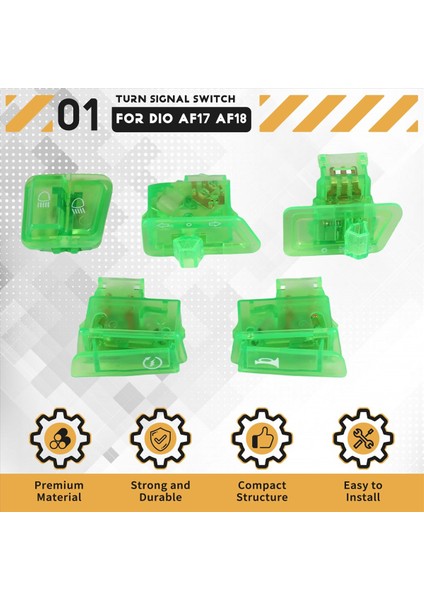 Motosiklet Dönüş Sinyali Anahtarı Uzak ve Yakın Işık Korna Düğmesi Scooter Gy6 50CC 125CC 150CC Honda Dıo AF17 AF18 Yeşil (Yurt Dışından) fırsatları