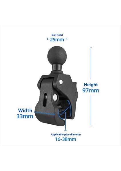 Motosiklet Gidonu Kelepçe Sabitleme Kaidesi ile 1 Inç Topuz Montaj Kaidesi Eylem Kamera Bisiklet Ray Klipsi Desteği (Yurt Dışından) fırsatları