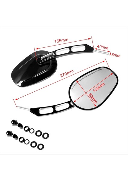 8mm Ayarlanabilir Motosiklet Geniş Görüş Dikiz Aynası Için Harley Yol Kral Touring Sportster XL883 1200 Fatboy Dyna Softail (Yurt Dışından) indirimleri