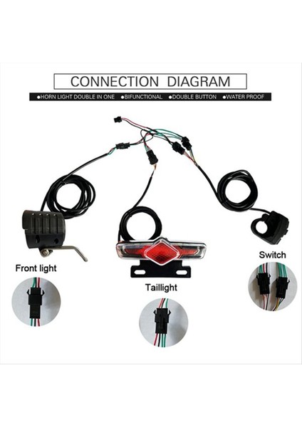 E-Bisiklet Far Korna Dönüş Sinyali Arka Işık Anahtarı DK336 Elektrikli Bisiklet ve Scooter Için Lamba Motosiklet (Yurt Dışından) modelleri