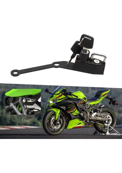 Motosiklet Kask Kilidi Montaj Kanca 2 Tuşları ile Yan Anti-Hırsızlık Güvenlik Kilidi Kawasaki ZX4R ZX4RR 2023 2024 Zx-4r (Yurt Dışından) fiyatları