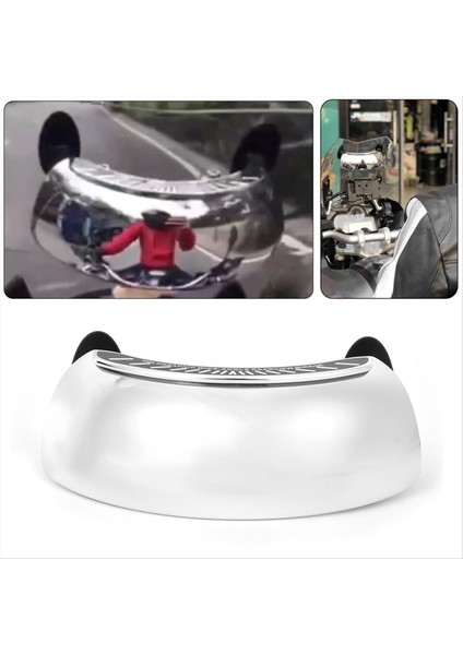 Motosiklet Dikiz Aynası Krom 180 Ultra Geniş Açı Merkezi Cam Montaj Evrensel (Yurt Dışından) modelleri