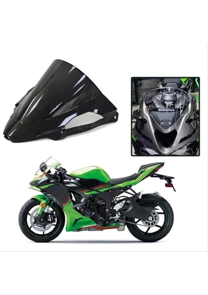 Motosiklet Ön Cam Ön Cam Bölme Rüzgar Deflector Kawasaki Zx-6r ZX6R Zx 6r 2023 2024 Siyah (Yurt Dışından) indirimleri