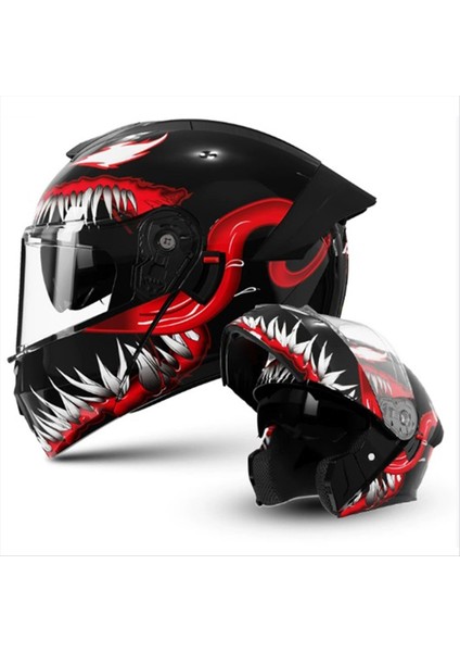 Kask Büyük Spoiler Motosiklet Kask Sezon Tam Yüz Yarış Kask Offroad Bisikleti Kask Flip Kask (54-61CM) (Yurt Dışından) fiyatları