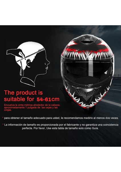 Kask Büyük Spoiler Motosiklet Kask Sezon Tam Yüz Yarış Kask Offroad Bisikleti Kask Flip Kask (54-61CM) (Yurt Dışından) modelleri