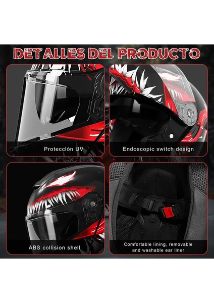 Kask Büyük Spoiler Motosiklet Kask Sezon Tam Yüz Yarış Kask Offroad Bisikleti Kask Flip Kask (54-61CM) (Yurt Dışından) fırsatları