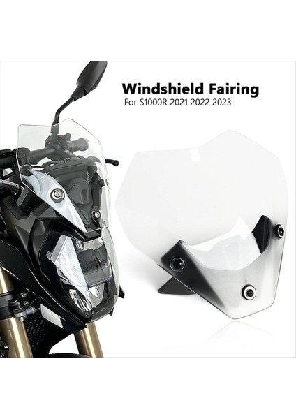 Motosiklet Ön Cam Ön Cam Fairing Rüzgar Deflektörü Bmw S1000R S1000 R 2021-2023 (Şeffaf) (Yurt Dışından) modelleri