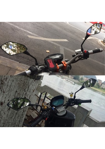Evrensel 2 Adet Motosiklet Büyük Boy Dikiz Aynası Siyah Motosiklet Motosiklet Krom Scooter Dikiz Dikiz Yan Ayna 8mm (Yurt Dışından) indirimleri