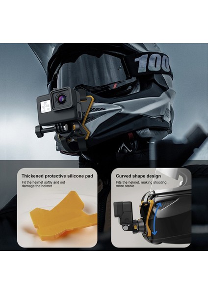 Puluz Kamera Hızlı Bırakma Braketi Motosiklet Kask Çene Kayışı GOPRO12 Aksesuarları Spor Kamera Manyetik Braketi (Yurt Dışından)