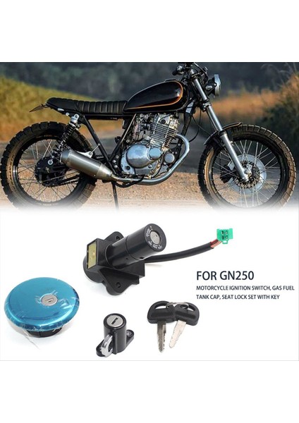 Motosiklet Kontak Anahtarı Kilidi Koltuk Kilidi Gaz Yakıt Deposu Kapağı Anahtarlı Kilit Seti Suzuki GN250 Motosiklet Aksesuarları (Yurt Dışından) fiyatları