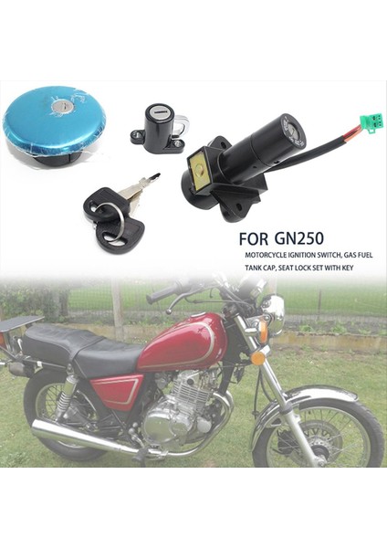 Motosiklet Kontak Anahtarı Kilidi Koltuk Kilidi Gaz Yakıt Deposu Kapağı Anahtarlı Kilit Seti Suzuki GN250 Motosiklet Aksesuarları (Yurt Dışından) indirimleri