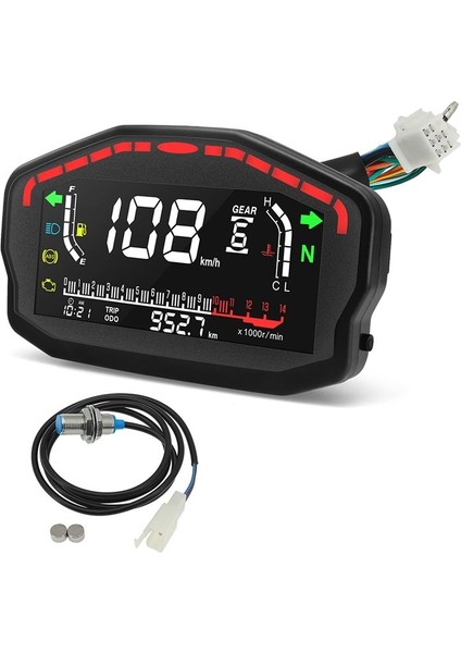 Motosiklet Dijital Dash Dijital Panel Evrensel LED LCD Kilometre Kilometre Sayacı 1,2,4 Silindir (Yurt Dışından)