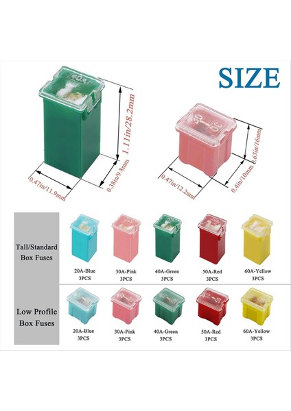 30 Adet Araba Sigortaları Çeşitler Kiti, Otomotiv Kombinasyonu Düşük ve Uzun Kutu Şekilli Sigorta Kiti, Araba / Rv / Kamyon / Motosiklet / Tekne (Yurt Dışından) fırsatları