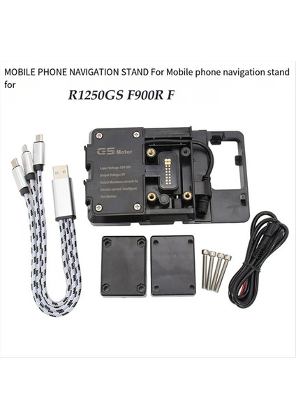 Motosiklet Aksesuarları Telefon Tutucu Mobil Navigasyon Braketi USB Şarj Aleti Bmw R1200GS R1250GS F750GS F850GS F900R (Yurt Dışından) indirimleri