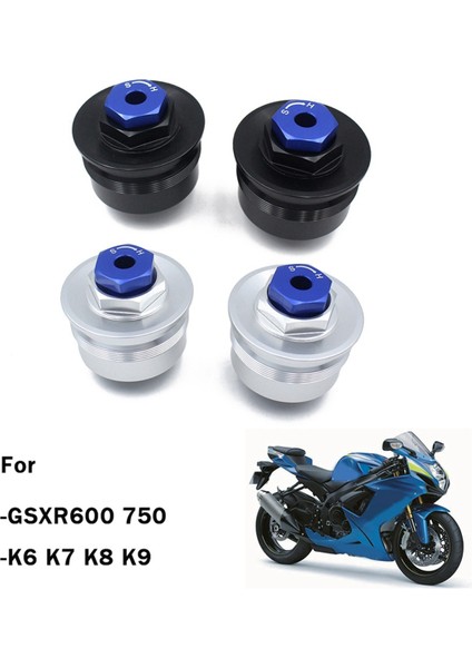 Suzuki GSXR600 750 2006-2010 Motosiklet Yağ Contası Ön Amortisör Vidası Amortisör Aksesuarları Gümüş ve Mavi (Yurt Dışından) fırsatları