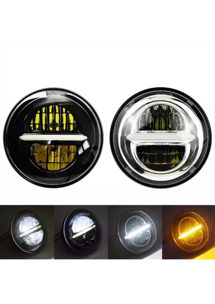 Retro Motosiklet 5.75 Inç LED Far Far Için Harley Far Gündüz Dönüş Sinyali Modifikasyon Işık Siyah (Yurt Dışından) fiyatları
