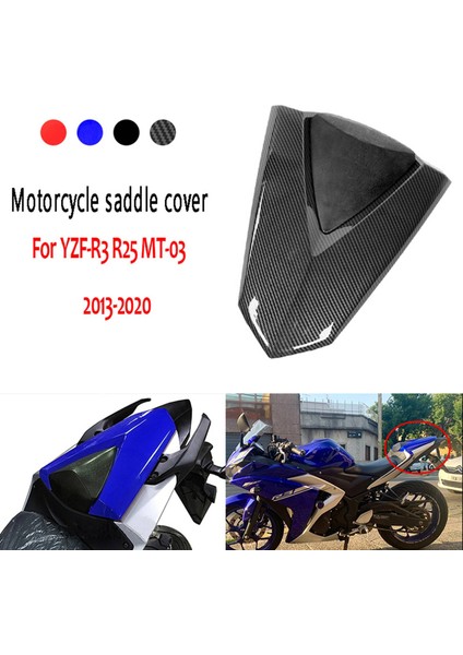 Karbon Fiber Motosiklet Eyer Kapak Solo Koltuk Kukuletası Arka Yolcu Koltuğu Kapağı Yamaha R25 Mt-25 Yzf-R3 MT03 2013-2020 (Yurt Dışından) fiyatları
