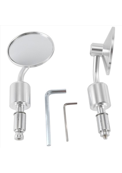 Motosiklet Dikiz Aynası Reflektör Evrensel Kolu Ayna Dikiz Aynası, Gümüş (Yurt Dışından)