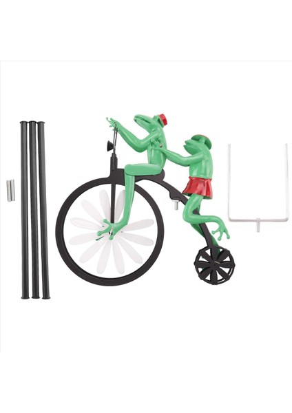Vintage Bisiklet Rüzgar Spinner, Metal Çift Spinner Sanat, Kedi ve Fare Motosiklet, Weathervanes Paslanmaz, Kurbağa (Yurt Dışından)
